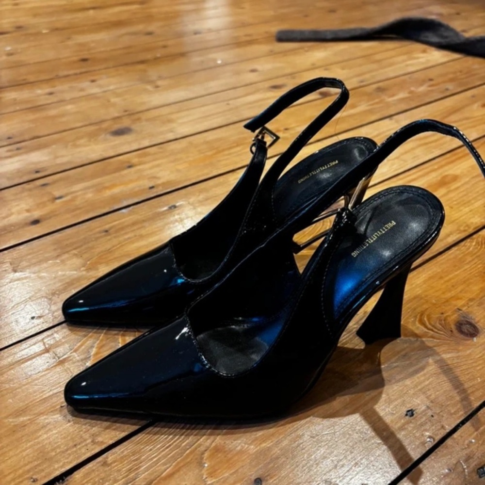 PrettyLittleThing Glossy Black Heels